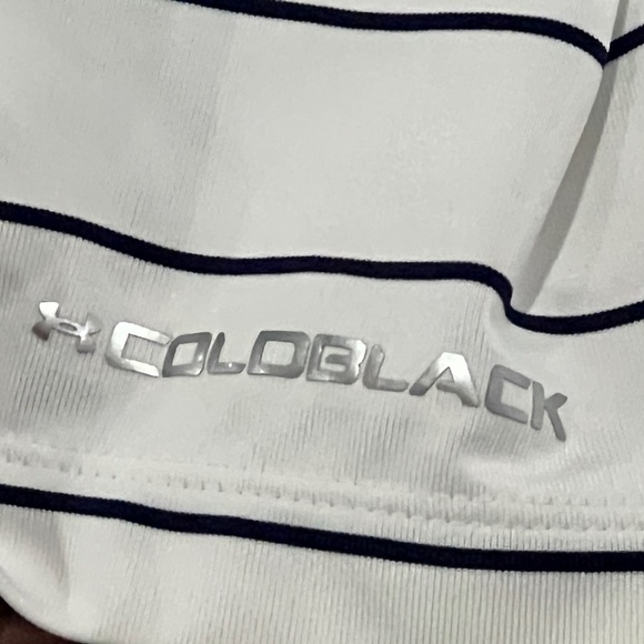 Under Armour Baltustrol 2016 Men's White Striped Polo Shirt Golf Golfer - Picture 2 of 6